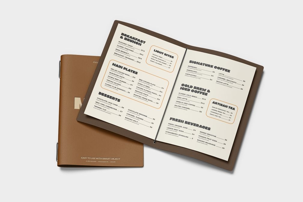 Fine Dining Restaurant Menu Book View 3
