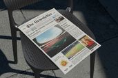 Folded Broadsheet Newspaper Mockup Cover View