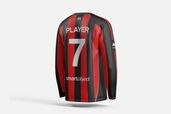 Long Sleeve Sports Football Jersey Mockup Back View