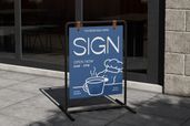 Outdoor A Frame Advertising Signboard Mockup Front View