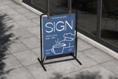Outdoor A Frame Advertising Signboard Mockup Isometric View