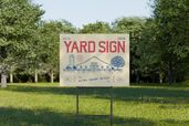 Outdoor Property Real Estate Yard Signboard Mockup Front View