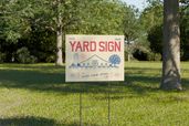 Outdoor Property Real Estate Yard Signboard Mockup Left Side View