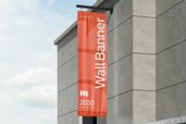 Outdoor Vertical Hanging Wall Banner Mockup View 1