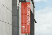 Outdoor Vertical Hanging Wall Banner Mockup View 2