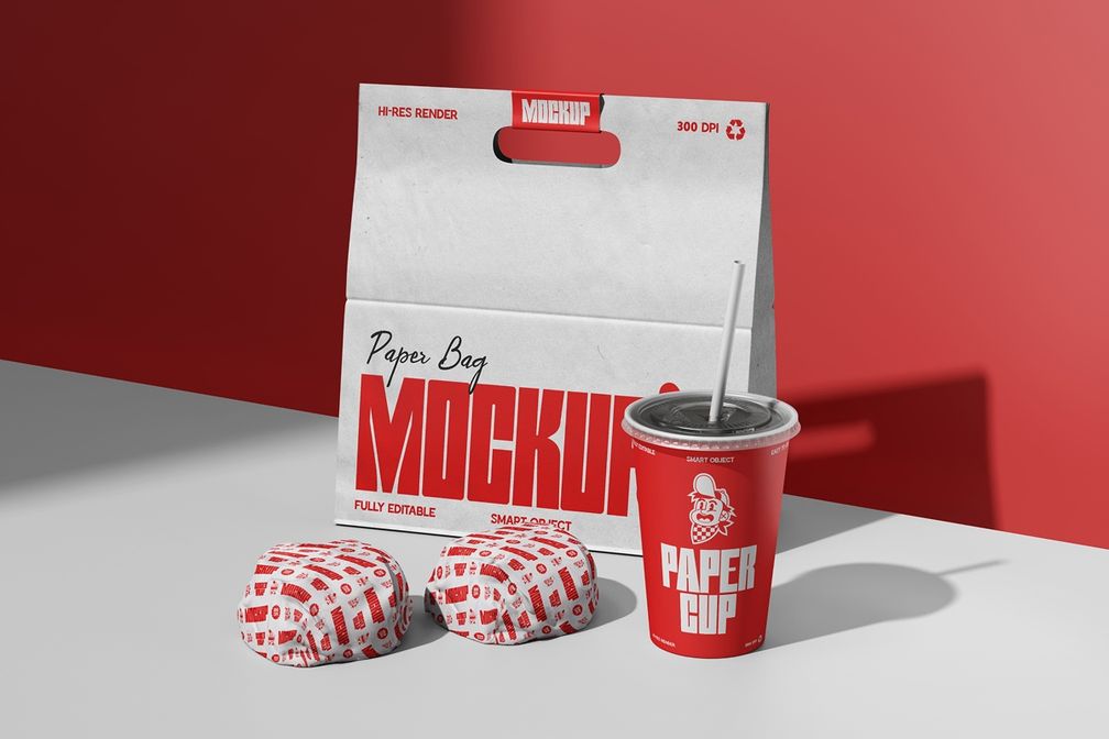 Restaurant Delivery Fast Food Packaging Mockup View 3