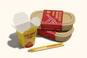 Restaurant Food Takeaway Packaging Branding Mockup Stacked View
