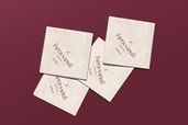 Restaurant Square Paper Napkin Mockup Stacked View