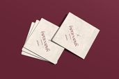 Restaurant Square Paper Napkin Mockup Top View