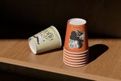 Cafe Takeaway Coffee Cup Packaging Mockup Stacked Front View 1