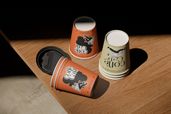 Cafe Takeaway Coffee Cup Packaging Mockup Stacked Front View 2