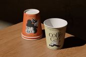 Cafe Takeaway Coffee Cup Packaging Mockup Stacked Front View 3