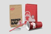 Food Paper Bag And Coffee Cup Packaging Mockup Standing 1