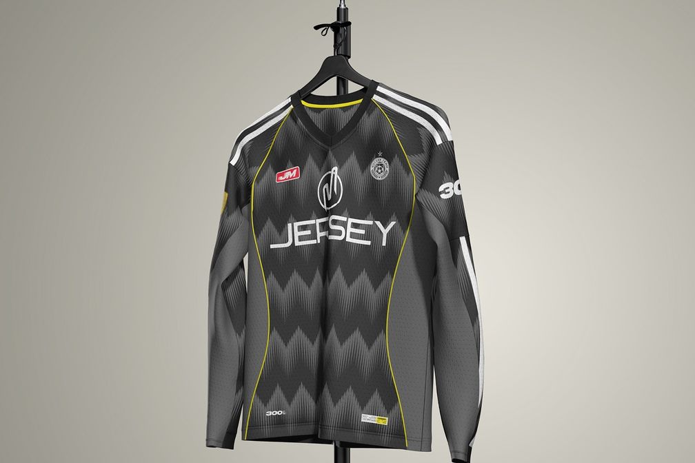 Football Long Sleeve Sports Jersey Mockup Right Side View