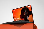 Macbook Laptop Website Screen Mockup Isometric View