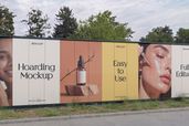 Outdoor Advertising Cosmetic Product Hoarding Mockup Left Side View