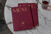 Restaurant Branding Menu Book Mockup Closed Top View 2
