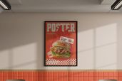 Restaurant Fast Food Menu Poster Mockup Front View