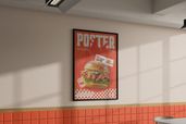 Restaurant Fast Food Menu Poster Mockup Left Side View