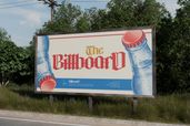 Roadside Product Advertising Billboard Mockup Right Side View