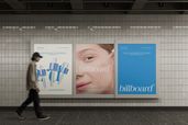 Subway Skincare Advertising Billboard Mockup Front View