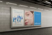 Subway Skincare Advertising Billboard Mockup Left Side View