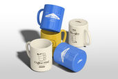 Cafe Ceramic Coffee Mug Mockup Isometric View