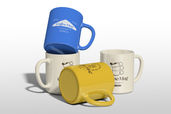 Cafe Ceramic Coffee Mug Mockup Stacked View
