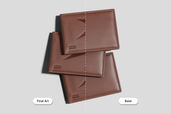 Embossed Leather Bifold Wallet Mockup For Retail Top View