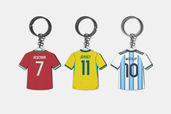 Football Soccer Jersey Keychain Mockup Front View