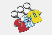 Football Soccer Jersey Keychain Mockup Isometric View