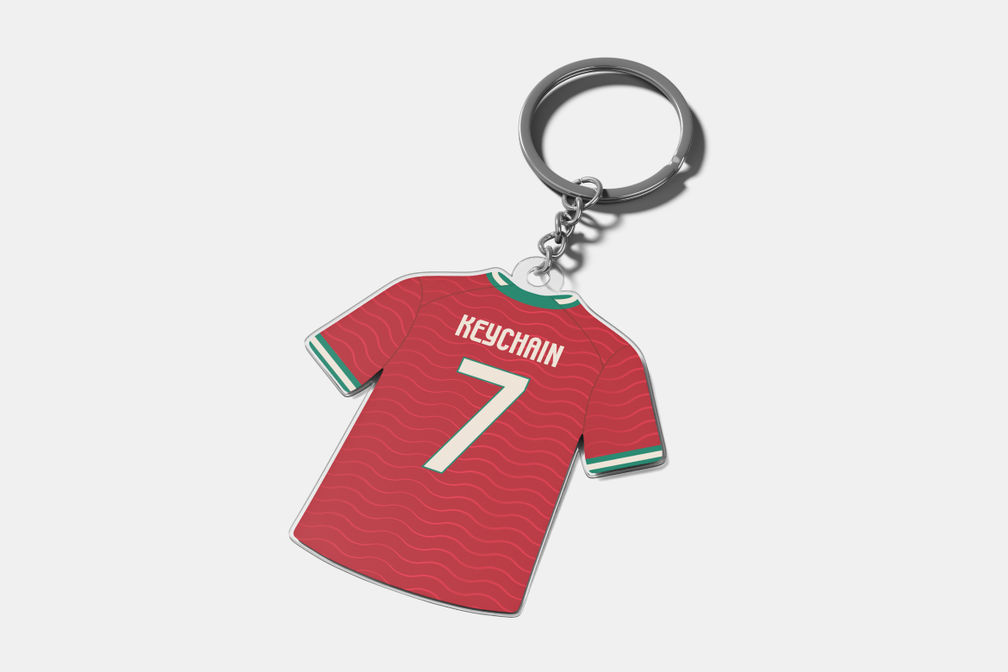 Football Soccer Jersey Keychain Mockup Single View