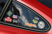 Glossy Window Decal Sticker Mockup For Brands Red Car