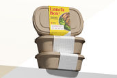 Kraft Lunch Box Food Packaging Mockup For Branding Stacked View