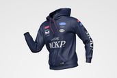 Long Sleeve Motorsport Hoodie Jacket Mockup Isometric View