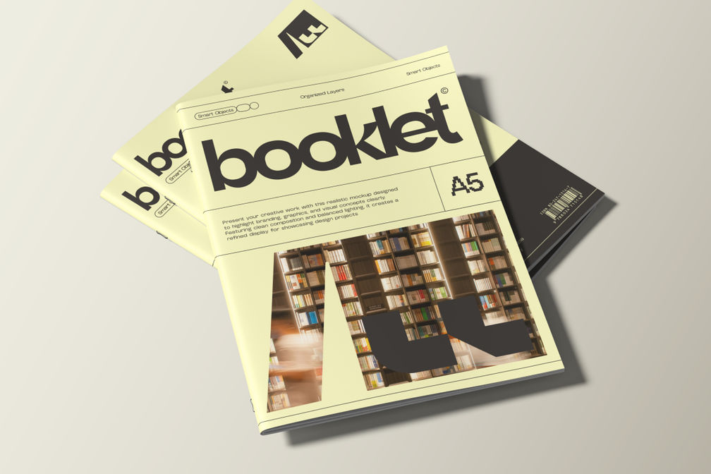 Magazine Booklet Product Marketing Mockup Stacked View