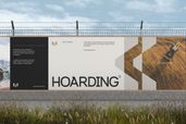 Outdoor Construction Site Hoarding Barrier Mockup Front View