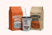Restaurant Delivery Takeaway Packaging Mockup Front View