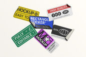 Rounded Rectangle Badge Sticker Mockup View 1