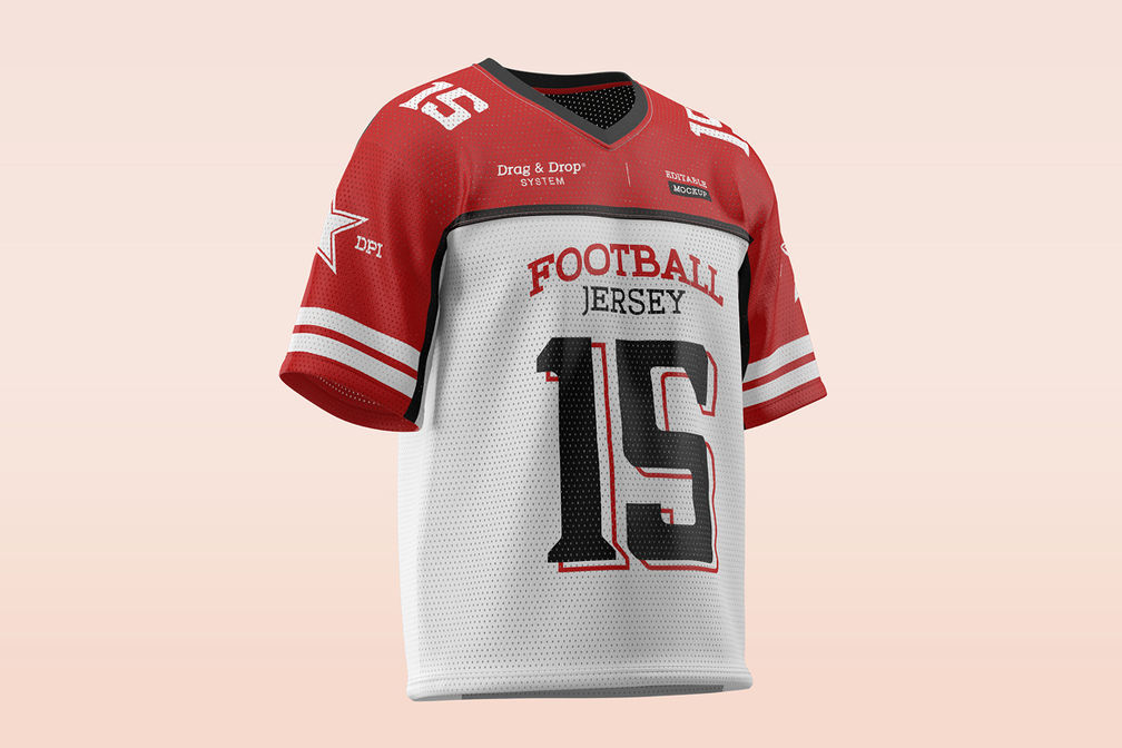 Sports American Football Rugby Jersey Mockup Side View