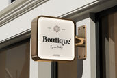 Square Store Wall Signage Mockup For Boutiques View 2