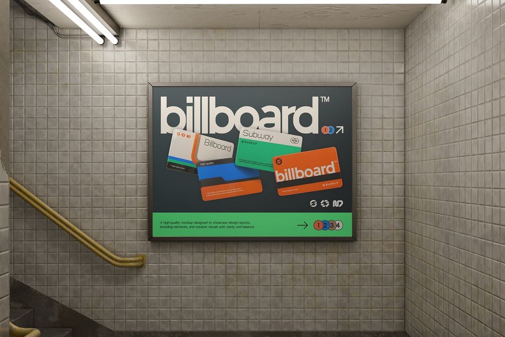 Subway Station Billboard Ad Mockup For Advertisers Front View