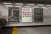 Subway Station Billboard Poster Mockup For Ads Left Side View