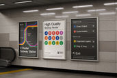 Subway Station Billboard Poster Mockup For Ads Right Side View