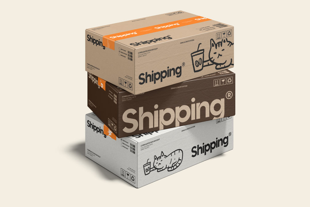 Cardboard Shipping Box Mockup For Packaging Preview 1