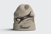 Embroidery Knit Beanie Hat Mockup For Apparel Preview 1