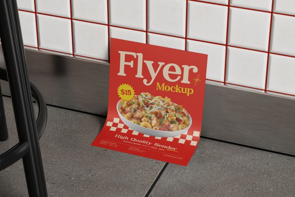 Restaurant Menu Flyer Mockup For Cafe Branding 3