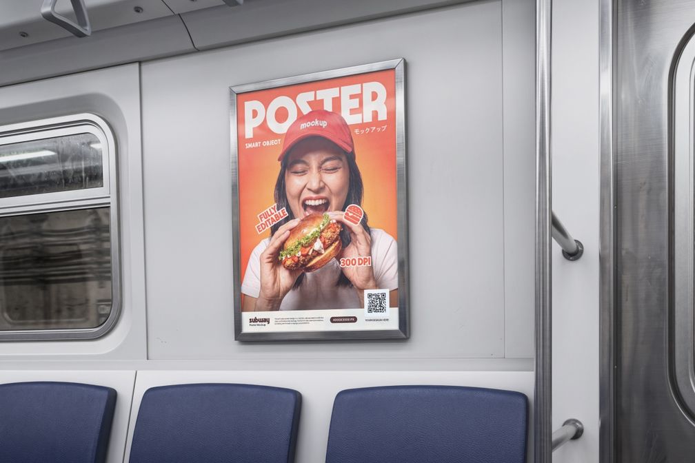 Subway Interior Poster Mockup For Advertising 1