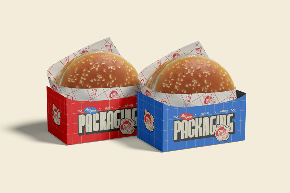 Burger Box Packaging Mockup For Fast Food Preview 10