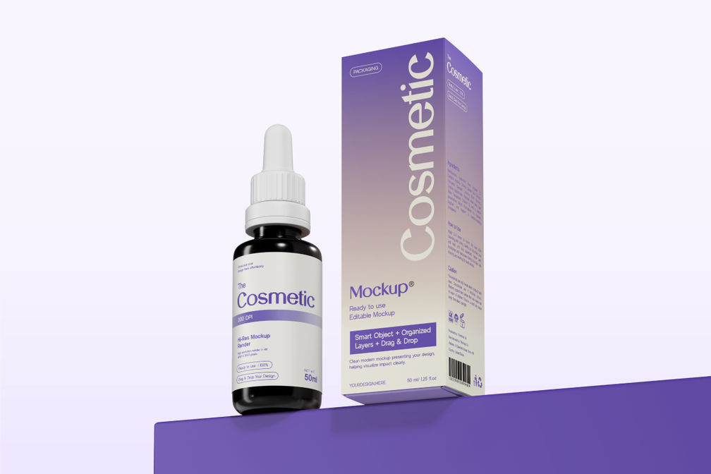 Cosmetic Skincare Bottle Mockup For Packaging Preview 2